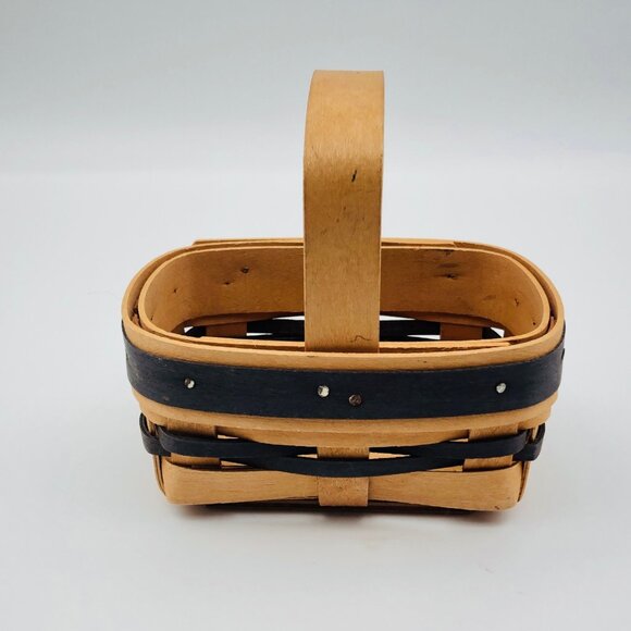 Handcrafted Royce Craft Basket With Handle - Small Black - Picture 1 of 5